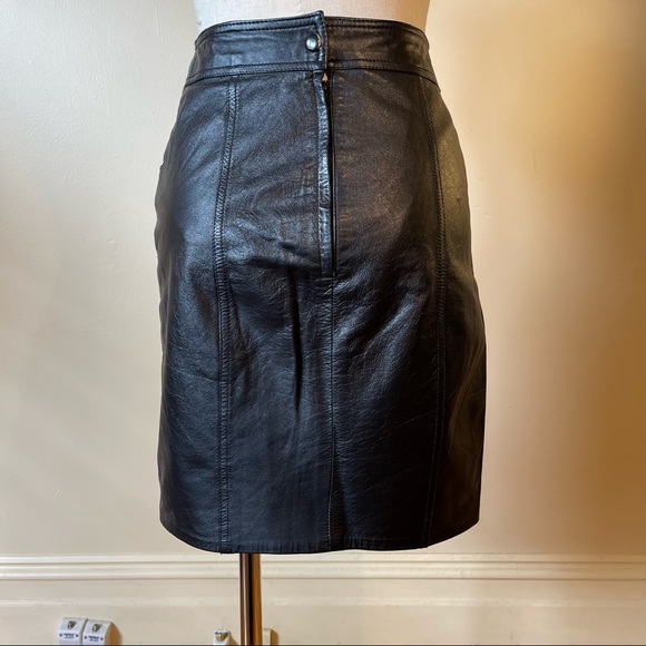 VINTAGE | Leather pencil skirt | size 8 - Picture 3 of 6